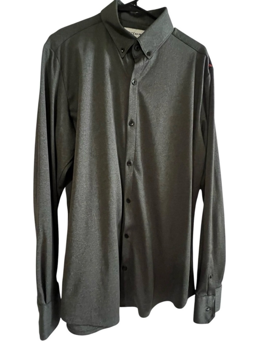 Mizzen+Main Charcoal Long-Sleeve Button-Down Dress Shirt - Size Large